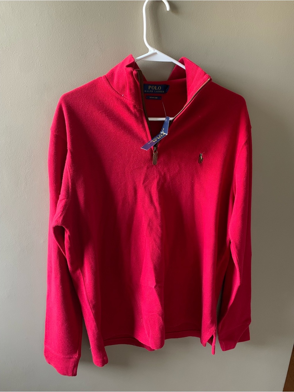 NWT Polo Ralph Lauren Estate-Rib Quarter-Zip Pullover Sweater